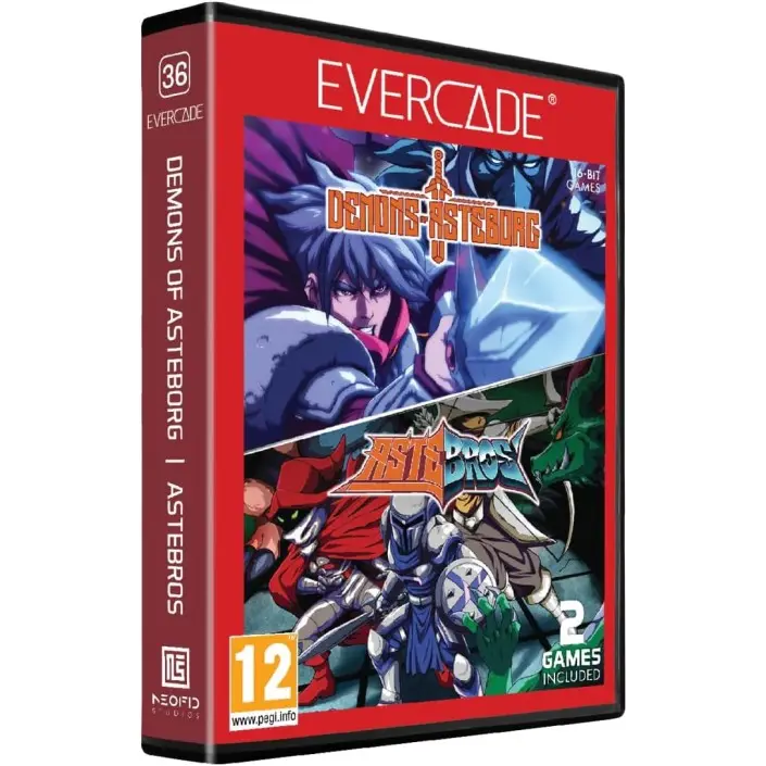 Cartucho con Juegos Demons of Asteborg y Astebros para Videoconsola Evercade - 1