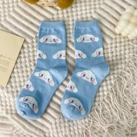 Calcetines Disney Miniso Cinnamoroll Para Mujer Azul De Algodón Peinado Medio Tubo Estilo Lindo Con Perro Dibujos Animados - details 12