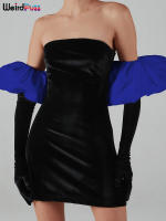 Vestido De Veludo Sin Espalda Para Mujer Con Guantes Nublados Bodycon Elástico Romántico Francesa Para Fiesta De Cumpleaños Vacaciones Streetwear - details 28