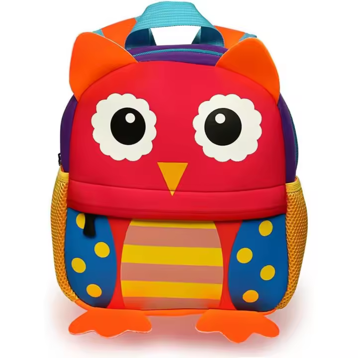 Mochipa para niños Pequeños, mochipa Escolar para Bebe, Niño y Niña, mochila Bonita de neopreno con Diseños animados para Niños (búho) - 1