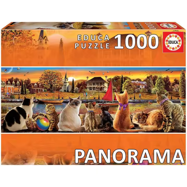 Eduvca Puzzle 1000 Piezas gatos en el embarcadero Educa 18001 - 1