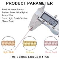 12pcs Hilo De Bullion Francés 1.6mm Hilo Fino De Latón Para Bordado Perlas Hilo Gimp Dabka Purl Para Joyería Y Bordado - details 1