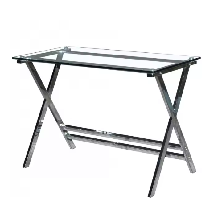Mesa escritorio, Cristal Templado, Mesa de estudio, Mesa multiusos,  110 x 55 cm - 1