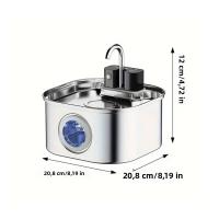 Fregadero Automático Para Gatos 3L Acero Inoxidable Recarga Inalámbrica Sensor Dispensador De Agua Para Mascotas Con Alimentador Inteligente - details 4