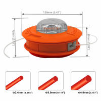 Cabeza De Piltra De Hierba Universal M10 De Aluminio Y Nylon Para Motocultor Corte De Dos Líneas Hilo De Aro Para Jardín - details 3