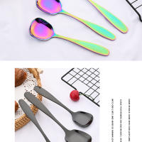 Juego De 3 Piezas De Cuchara De Acero Inoxidable Para Servicio En La Mesa Grande Espadilla De Arroz Mano Larga Gadget De Cocina Para El Hogar - details 8
