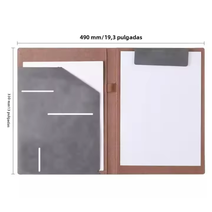 Carpeta De Negocios A4 En Cuero Para Firmar Contratos Y Almacenamiento De Datos Carpeta De Archivo Con Clip - 1