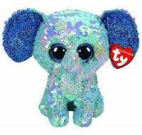 TY -  Peluche Ty Elefante Stuart Con Lentejuelas -  Multicolor - Cambia de color gracias a las lentejuelas reversibles - Regalo ideale para niñas y niños - Edad recomendada mayores de 3 años - details 0