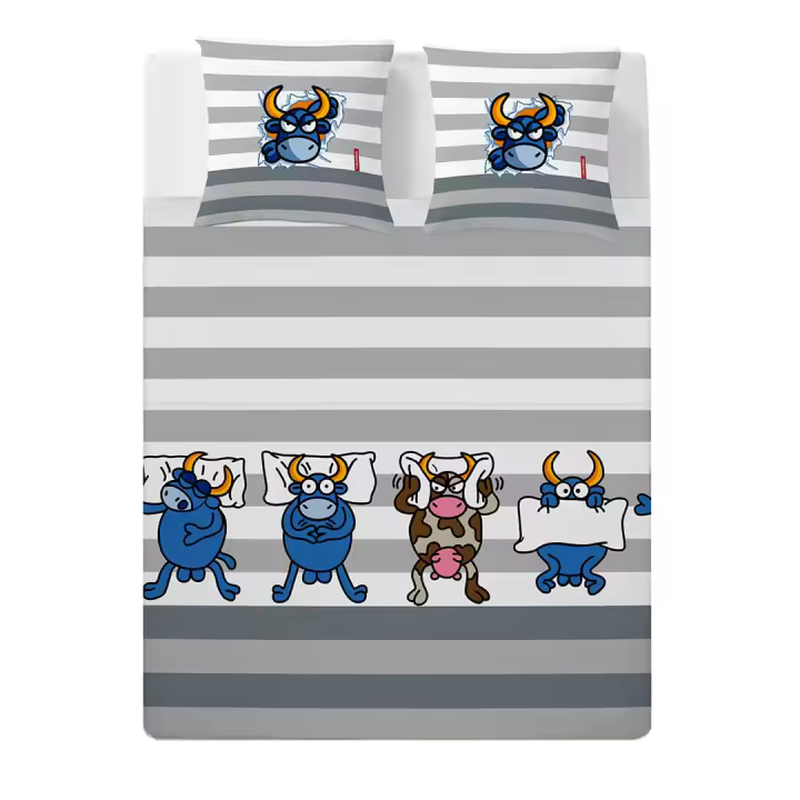 KUKUXUMUSU - Sábana encimeraROMPIENDO SUEÑOS 100% algodón 144 hilos, ropa de cama, disponible para cama de 90 cm (160x270 cm), 135 cm (210x270 cm), 150/160 cm ( 240x270 cm), 180 cm (270x270 cm). Fabricado en España. - 1