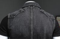 Chaleco De Motocicleta Estilo Retro Para Hombres Negro Gradiente Talla S-6XL Moda Elegante Sin Mangas Abierta Regular Primavera Verano - details 8