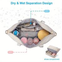 Bolso De Maternidad Grande Capacidad Deportiva Portátil Con Rueda Y Correa Ajustable Para Viajes Bolsa De Mano Para Mamá - details 4