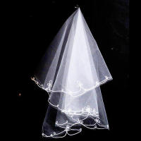 Velo De Boda Corto Y Sencillo En Tulle Dos Capas Con Cepillo Blanco Ocre Para Novia Accesorios De Boda Para Matrimonio - details 13
