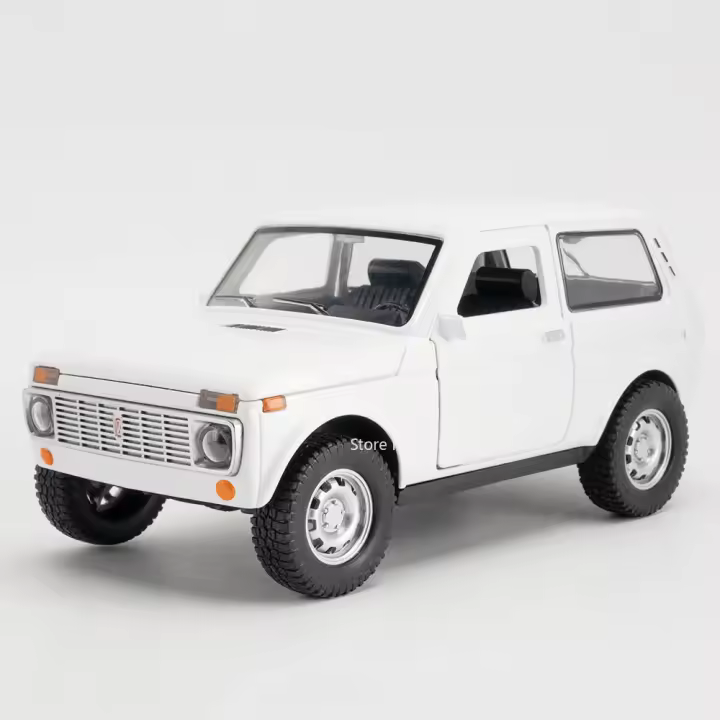 Lada Niva De Rusia a Escala 1/18 Modelo De Coche Juguetes De Aleación Diecast Puertas Abiertas SUV Con Neumáticos De Goma Regalo Para Cumpleaños Amigo Off-road - 1