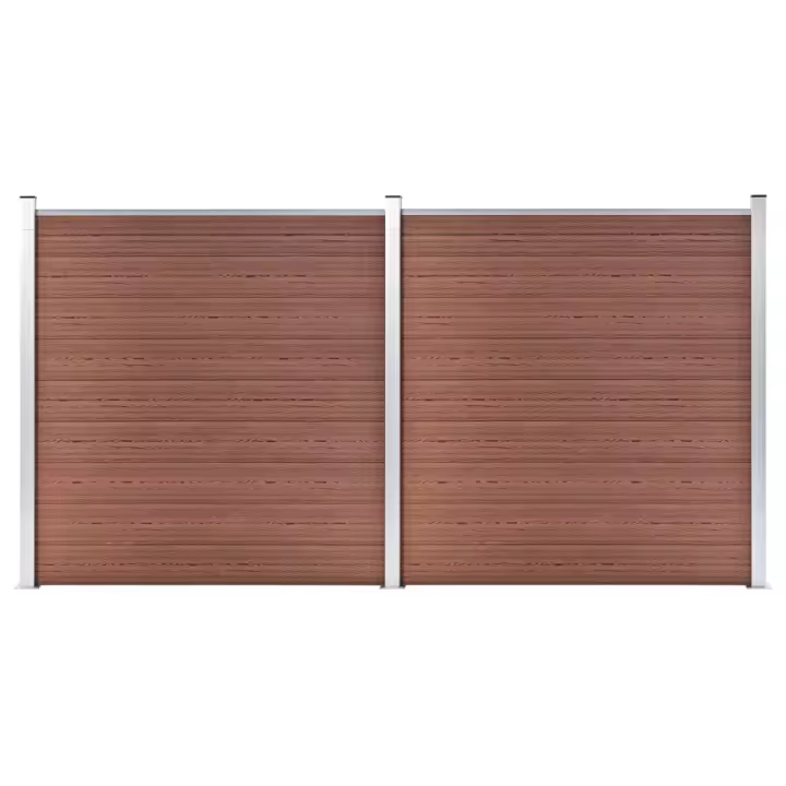 vidaXL Valla de jardín de WPC marrón 353x186 cm - 1