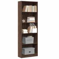 vidaXL Estantería de madera de ingeniería 60x24x176 cm en color Gris hormigón/Gris sonoma/Blanco y más | almacenamiento funcional diseño moderno para baño dormitorio sala - details 7