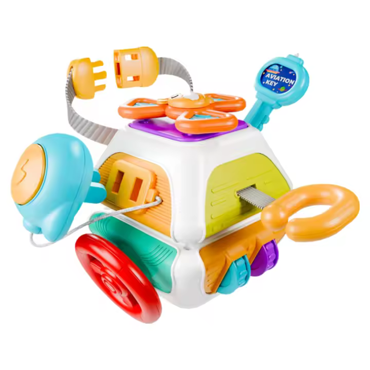 Juguete Sensorial Montessori Para Bebés Cuadrado De Actividades Educativas Para Niños De 1 a 3 Años Viaje Motor Colorido ABS - 1