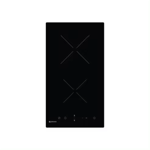 Meimon Vitrocerámica Johnson Cristal Negro 2 Zonas de Cocinado, Control Táctil Independiente, 9 Niveles de Potencia, Temporizador hasta 99 min, Potencia Total de 3.3 kW, Seguridad con Bloqueo Infantil y Protección contra Sobrecalentamiento - 1