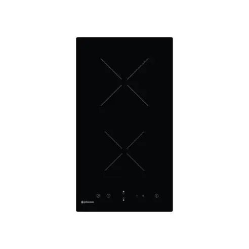 Meimon Vitrocerámica Johnson Cristal Negro 2 Zonas de Cocinado, Control Táctil Independiente, 9 Niveles de Potencia, Temporizador hasta 99 min, Potencia Total de 3.3 kW, Seguridad con Bloqueo Infantil y Protección contra Sobrecalentamiento - 1