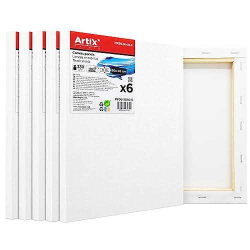 C.A - Set 6 Lienzos para Pintura 🎨 | Algodón 100% Imprimado | Bastidores Preestirados | Ideal Acrílico, Óleo y Manualidades