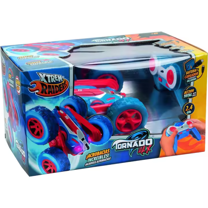 Xtrem Raiders - Tornado MAX, Coche Teledirigido Niño Y Niña Reversible, Coches Teledirigidos para Niños, Radio Control RC, Gira 360º, Ruedas Off-Road, Regalos Divertidos (180790) - 1