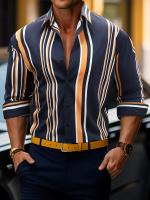 Camisa Casual Para Hombre FGKKS 2024 De Tendencia Estampada De Alta Calidad High Street Wear De Verano Con Cuello En V Y Mangas Largas - details 1