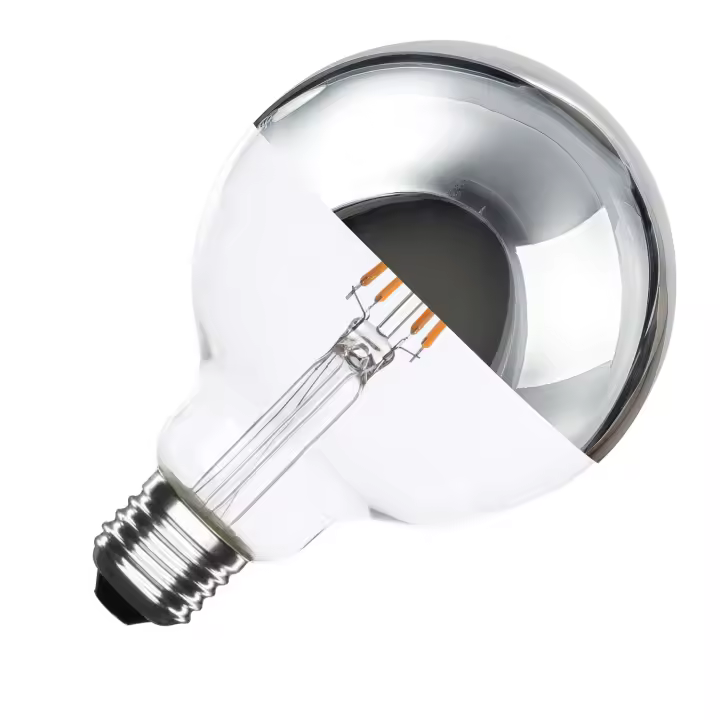 Ledkia Bombilla Filamento LED E27 6W 600 lm G95 Chrome Reflect No Flicker 2200K Súper Cálido - 1