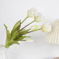 Nueva Parroquial Ola Tulipán De Silicona Flores Artificiales Suaves Y Cómodas Arreglo Floral Decoración Para Hogar Y Sala De Estar - details 7