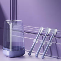 Set De 3 Cepillos Para Mascotas Silicón Azul Y Morado Para Perros Y Gatos Cuidado De Los Dientes Elimina El Aliento Malo Y La Tartaricia Suministros Para Mascotas - details 3