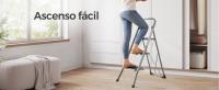 SONGMICS Escalera Plegable, Escalera con 3 Peldaños, Bloqueo de Seguridad, Fácil de Guardar, Carga hasta 150 kg, Gris Paloma/Blanco Simple - details 0
