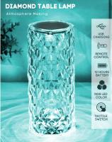 Lámpara de mesa LED de cristal con Control remoto táctil,  16 Colores, Lámpara LED Acrílico de Diamante Táctil, 4 Modos de Luz, Recargable con Control Remoto.decoración colorida para armario de dormitorio, decoración de escritorio - details 7