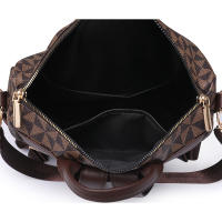 Mochila De Piel De PU Vintage Para Mujer Con Patrón De Diamantes Gran Capacidad Antirrobo Multiusos Para Salidas - details 13