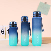 Botella Deportiva De Agua Con Mango 500-1000ml Gradiente Transparente Y Frosted Para Gimnasio Deporte Camping Uso Exterior - details 4