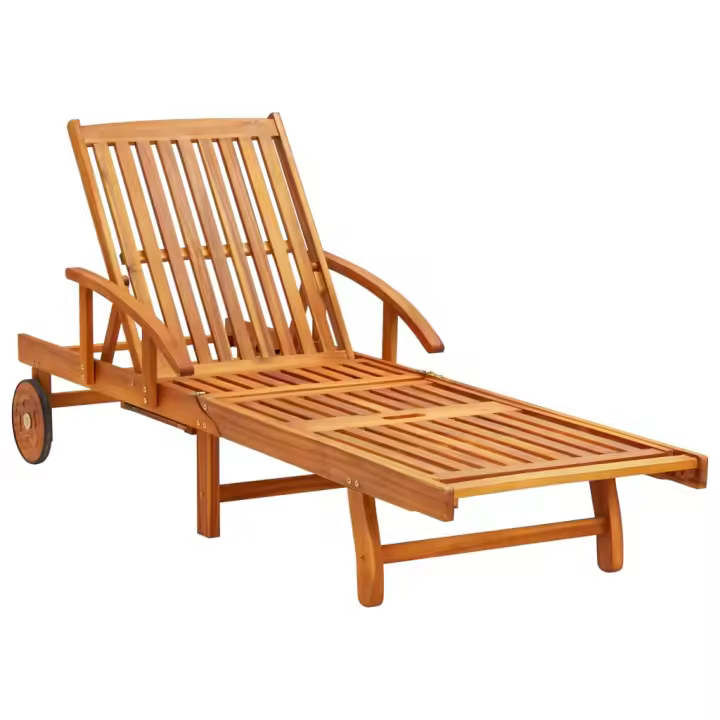 vidaXL Tumbona de jardín con cojín madera maciza de acacia Antracita, Gris, Crema Sillas de Exterior Ideal para jardín, playa, piscina, terraza Tumbona Piscina Tumbonas Playa Tumbonas Jardín Exterior - 1