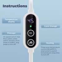 Mascarilla eléctrica para ojos con calefacción por USB, compresa caliente, antifatiga ocular, mascarilla de vapor para ojos secos, ajuste de temperatura de 3 velocidades, masajeador ocular con vibración de 6 velocidades - details 6