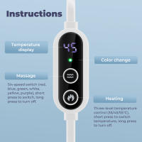 Mascarilla eléctrica para ojos con calefacción por USB, compresa caliente, antifatiga ocular, mascarilla de vapor para ojos secos, ajuste de temperatura de 3 velocidades, masajeador ocular con vibración de 6 velocidades - details 6