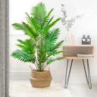 Planta Artificial De Palmera Areca De 105 Cm Hojas Tropicales Falsas Decoración Para Interior Y Oficina Color Amarillo - details 10