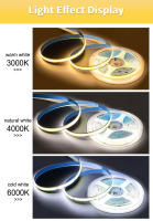 Tira De LED COB Flexible 24V 12V 8mm 320LEDs/M 3000K 4000K 6000K Decoración De Habitaciones 1M 5M 10M No Impermeable Para Sala De Estar - details 8