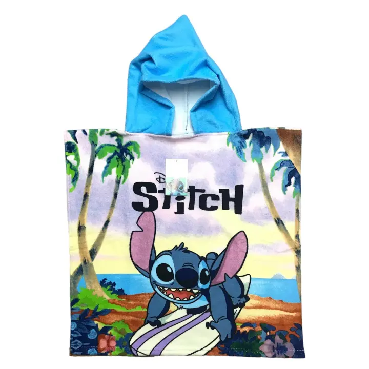Stitch, Sumérgete en la Diversión del Baño con Nuestro Poncho Toalla. Suavidad, Estilo y Aventura en Cada Secado. - 1