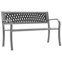 vidaXL Banco de jardín acero negro 120 cm - details 0