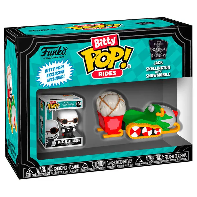 Funko Bitty Pop Ride Disney Pesadilla Antes de Navidad Jack Skellington with Snowmobile - Figura Coleccionable - 1