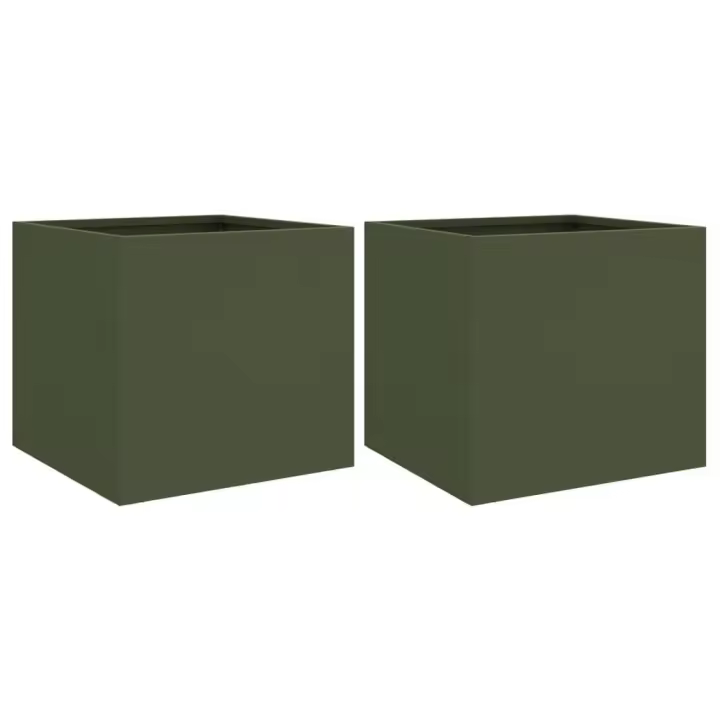 vidaXL Jardineras 2 uds acero laminado en frío 32x30x29 cm Color rusty,  Negro,  Blanco y mas - 1