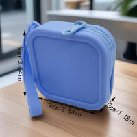 Bolso Cuadrado De Silicona Organizador Monedero Impermeable Con Cierre De Cremallera Bolso Para Cosméticos Y Auriculares Para Estudiantes Unisex - details 16