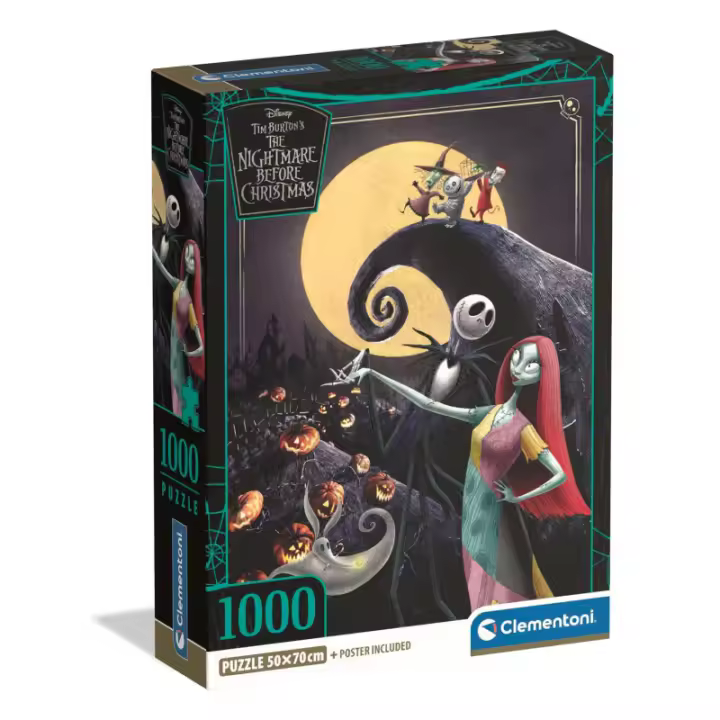 Clementoni - Puzzle Adulto 1000 Piezas Walt Disney Nightmare Before Xmas Compact Box Walt Disney (37060) - 1