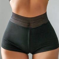 Shorts Deportivos De Cintura Alta Para Mujer Sexy Leggings De Gimnasia Y Yoga Transpirables Sólidas De Poliéster Fitness Briefs - details 10