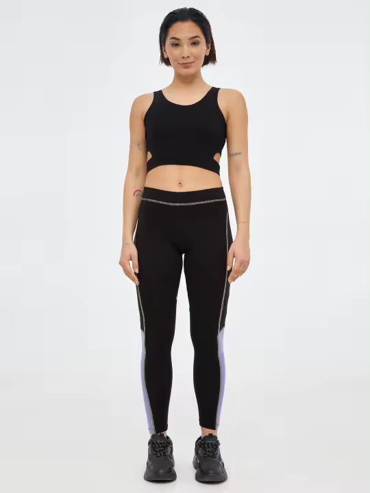 Legging de tiro medio con cintura elástica y contrastes de estampado gráfico INSIDE - 1