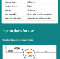 Teclado Mecánico Darkflash GD68 68 Teclas Bluetooth USB Tipo-C Y 2.4 Sin Cables Switch Rojo Para PC Laptop Teléfono - details 24