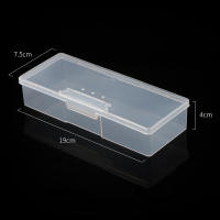 Caja De Almacenamiento Para Uñas Rectangular Y Transparente De Plástico Con Espátula Lápiz Y Archivo De Pulido Para Arte De Uñas - details 10