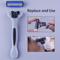 Afeitadora Clásica De Acero Inoxidable Con 6 Capas Para Hombres Afeitadora Desmontable Y Reutilizable Herramienta De Cuidado Personal - details 5