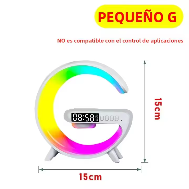 Lámpara De Escritorio Inteligente LED Con Altavoz Bluetooth Y Cargador Inalámbrico Rápido 15W Luz Nocturna RGB Para Dormitorio Y Sala De Juegos - 1