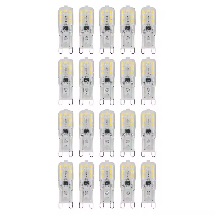20 X G9 5W Led Bombilla Cápsula Regulable Reemplazar Lámparas de Luz Ac220-240v, Blanco Cálido - 1